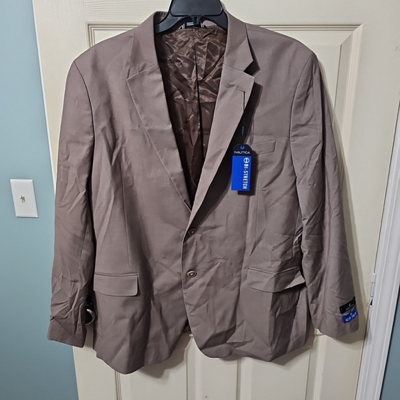 Nautica Men’s Modern-Fit Active Stretch Suit Jacket Blazer‎ Taupe/Brown 50R NEW